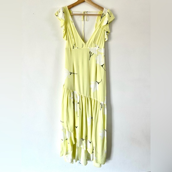 Free People She's a Waterfall Yellow Combo Floral Maxi Dress Size 4 - Picture 2 of 11